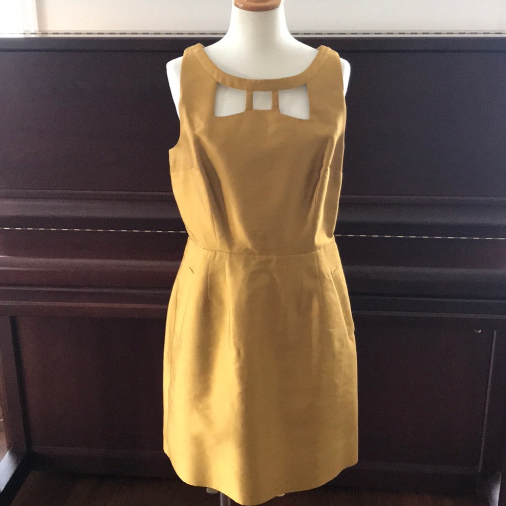 Gold Maeve Dress Silk/Wool - Picture 4 of 8